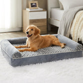 BFPETHOME orthopedic dog bed with rose plush surface for cozy comfort
