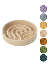 BICOPET Ceramic Maze Slow Feeder in apricot with full front view for mindful eating