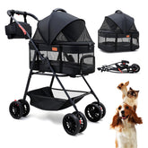 Bicystar pet stroller folded compact for travel and storage