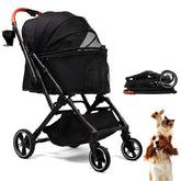 Bicystar pet stroller front view with collapsible design for easy storage.