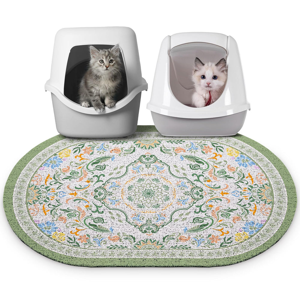 Bienbee cat litter mat traps litter from paws and protects floors.