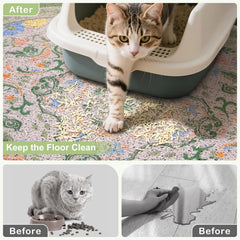 Bienbee mat shows non-slip bottom to keep the litter box steady.