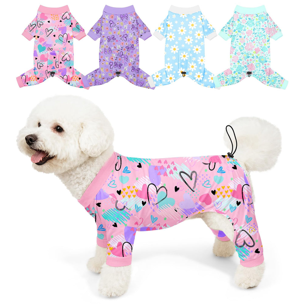 Bienbee dog pajamas 4-pack front view, cozy sleepwear for dogs