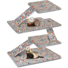 Bienbee Ferret Cage Liner with gray mushroom print for a cozy, stylish cage.