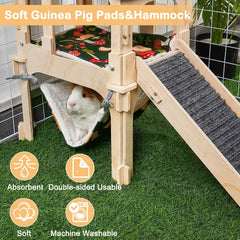 Bienbee Guinea Pig Hideout mat offers soft, washable comfort.