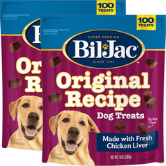Bil-Jac Original Recipe treats bag closeup with reseal for freshness.