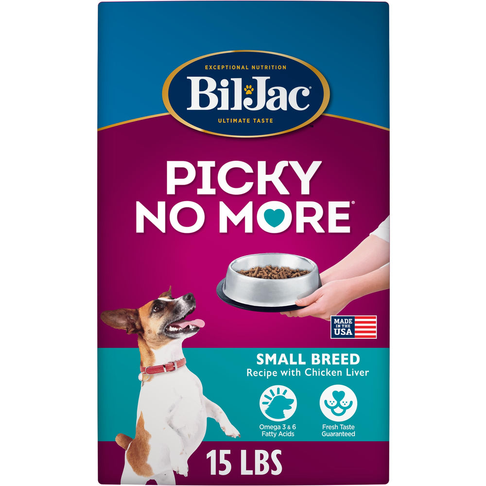 Bil-Jac Picky No More small breed kibble reseal bag shows preserved freshness for picky eaters
