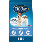 Bil-Jac Small Breed Puppy bag with fresh chicken as main ingredient for lean muscle support