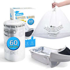Bilibara litter-box-liner-bags-60-pack inside a self-cleaning drawer for quick, mess-free disposal.