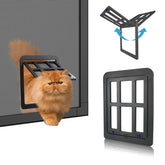 Billionchains cat screen door flap on outer frame enables easy pet access.