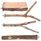 BILLIOTEAM wooden perch platform for parrots with roomy resting space