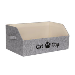 BinWhiz cat toy bin side view shows sturdy structure and space