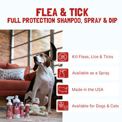Bio-Groom Flea & Tick Shampoo lather-action clean fur gently.