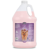 Bio-Groom Silk Creme Rinse bottle pouring for a silky, residue-free dog coat.