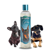 Bio-Groom So-Gentle tearless shampoo label front highlights cruelty-free formula for sensitive skin