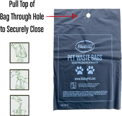 Biobag Bag opened to show leak-proof durability for tidy pickup.