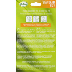 BioBag standard-size waste bags measure 8 by 11.4 inches for versatile pickup.