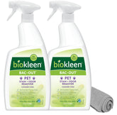 Biokleen Bac-Out bottle front view for stain and odor removal on carpets.