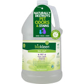 Biokleen Bac-Out bottle shows enzyme-based cleaner for pet stains on fabrics