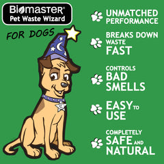 Biomaster Pet Waste Wizard Digester 50g spout pack pouring action to start digestion