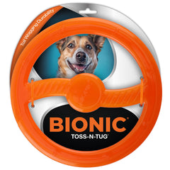 BIONIC Toss-N-Tug ring side view highlighting durable fetch and tug play.