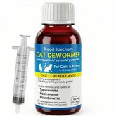 Bipinelyt liquid dewormer bottle for cats provides broad-spectrum worm relief.