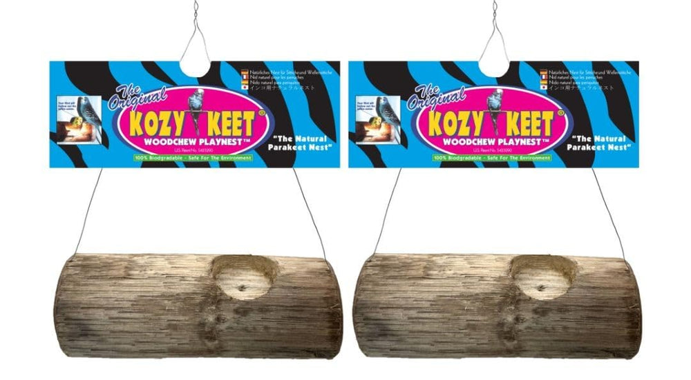 BIRD KABOB Kozy Keet Nest center encourages natural nesting and shredding play.
