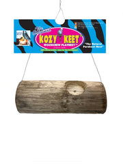 Bird Kabob Wesco Pet Kozy Keet Woodchew Playnest for parakeets' natural chewing and nesting activity.
