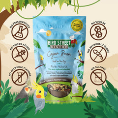 Bird Street Bistro Cajun Bean grains mix showcases wholesome whole grains for parrots.