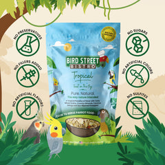 Bird Street Bistro packaging in USA label emphasizes quality and eco-friendly practices