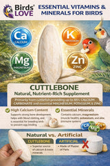 Birds LOVE natural calcium source supports beak-friendly chewing and daily mineral access