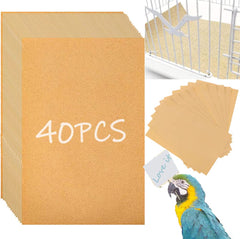 Birheatry gravel paper 40-piece pack for 11x17 cages keeps bedding clean.