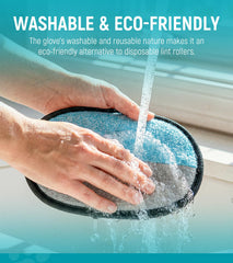 Bispoy non-slip breathable glove on hand during grooming.