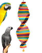 Bissap multicolor bagel cascade chew toy for large parrots enhances safe chewing