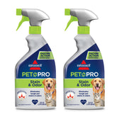 Bissell Pet Pro 2-pack bottle demonstrates enzyme action for tough pet stains