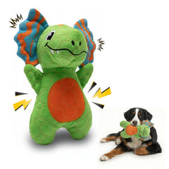 Bite Force green dino toy with squeaker for dynamic indoor and outdoor play