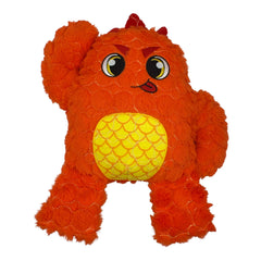Bite Force orange monster dog toy close-up shows Kevlar fabric for lasting durability.
