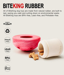 BiteKing large-breed puzzle toy measures 6.38 by 6.1 inches for versatile spaces.