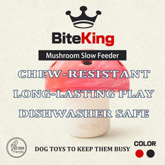 BiteKing slow-feeder treat dispensing toy keeps dogs engaged during meals.
