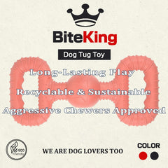 BiteKing sturdy chew toy for aggressive chewers, red, promotes controlled chewing