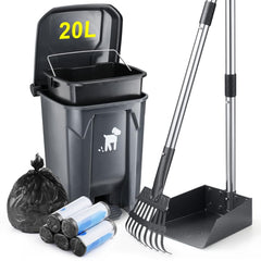 Biubiucat dog pooper scooper set with long handle for easy yard cleanup.