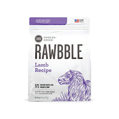 BIXBI Liberty freeze-dried lamb dog food in a bowl, convenient topper for healthier meals.