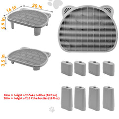 Blata durable plastic platform resists litter cling and odors for easy cleaning.