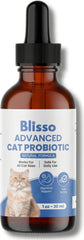 Blisso Pet Advanced Cat Probiotic Drops bottle, convenient digestive support for cats