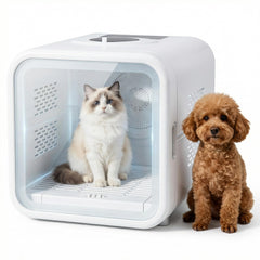 Blisspire Ultra-Quiet Pet Dryer Box with 360-degree airflow enabling fast, even drying.
