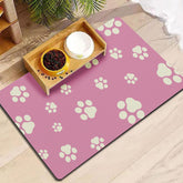Blkjsgly pet feeding mat absorbent under bowls catching spills quickly for tidy meals