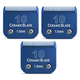BLOTMS 3-Pack Detachable Ceramic Blade Kit front view shows quick blade swaps for grooming