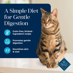 Grain-free digestion-friendly formula from Blue Buffalo Basics with pea fiber and pumpkin.