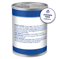 Blue Buffalo Basics grain-free image showing gluten-free formula for gentle digestion