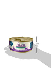 Blue Buffalo Basics grain-free-wet-cat-food features turkey, potatoes and pumpkin for digestibility.